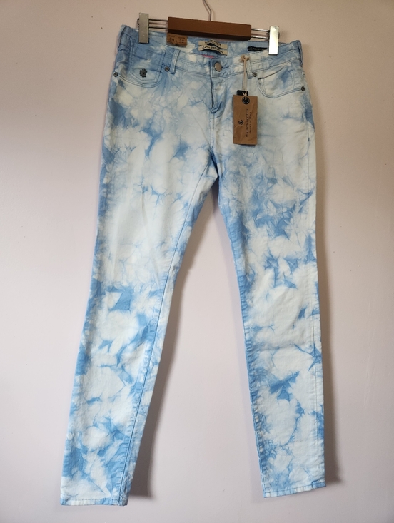 Maison Scotch Amsterdams Blauw Denim - Rare Maison Scotch Amsterdams Blauw Memory Blue Tie Dye Skinny Jeans NWT 29/32